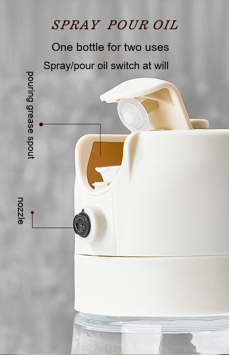 OilSpritz – 470ML Spryskiwacz do Oliwy, Szklana Butelka 2-w-1, Idealna do Gotowania & Grillowania.