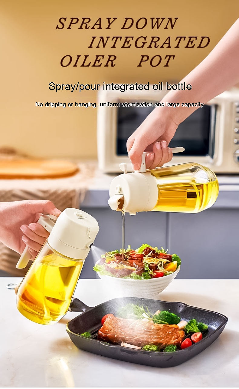 OilSpritz – 470ML Spryskiwacz do Oliwy, Szklana Butelka 2-w-1, Idealna do Gotowania & Grillowania.