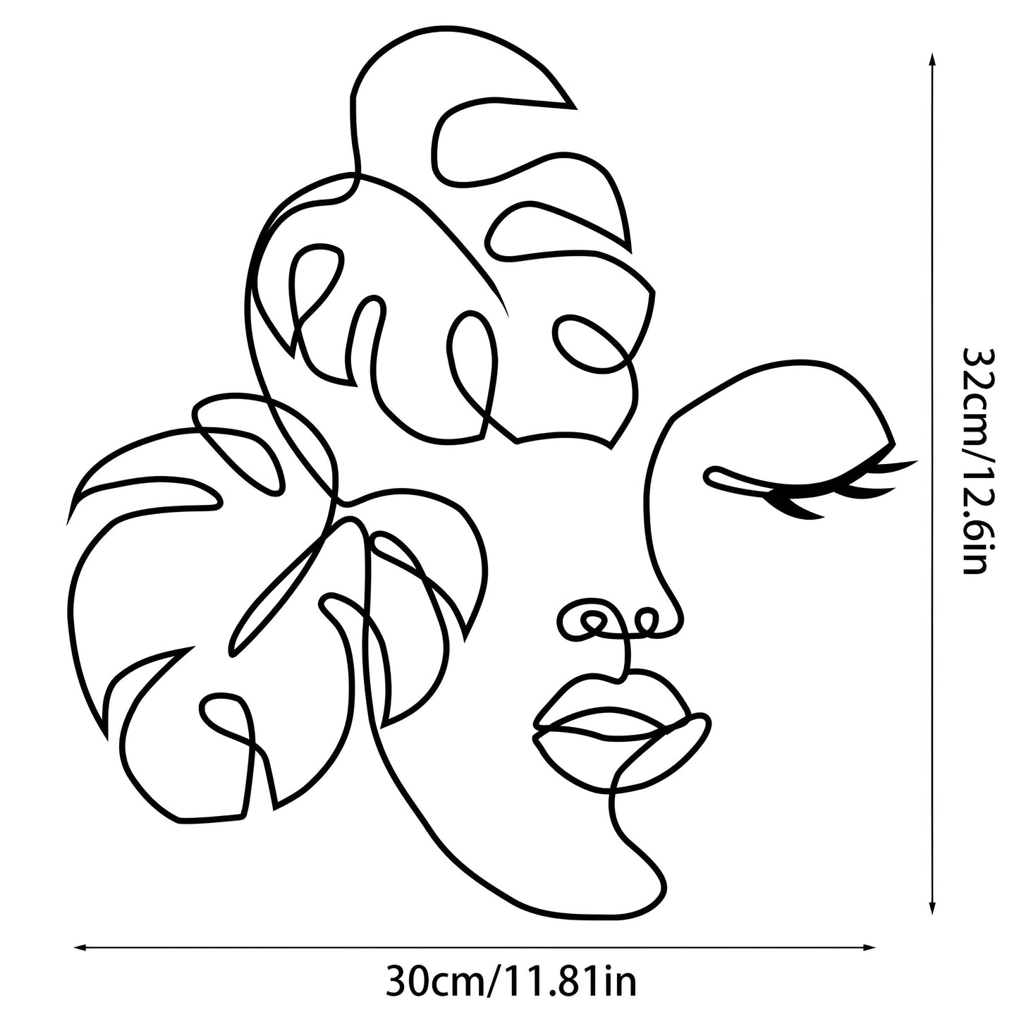 LineSculpt – Stylowa Metalowa Sztuka, Abstrakcyjna Dekoracja Twarzy, Idealna do Estetycznych Aranżacji.